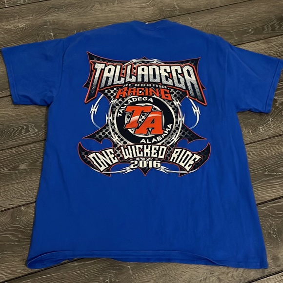 Blue Talladega Alabama Racing One Wicked Ride 2016 Nascar Tee Men's Size Large - Picture 3 of 6
